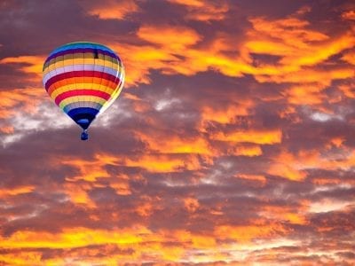 Hot Air Balloon at Sunset